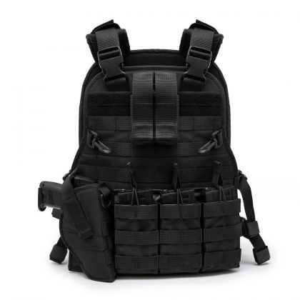 Airsoft Molle Tactical Vest - Full Package - Black