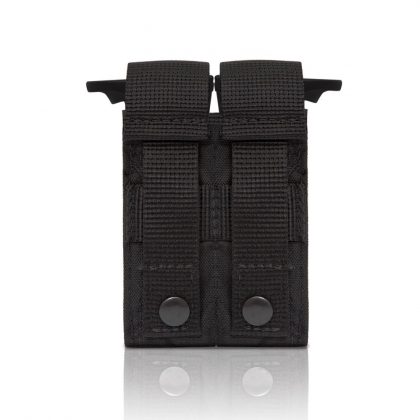 Tactical Double Pistol Mag Pouch - Black back