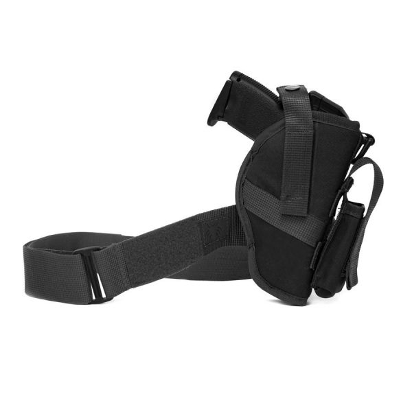 Gun holster pouch with IDF velcro belt - Black